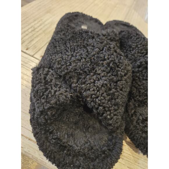 FitFlop Women's Black Iqushion Teddy Cross Slides Size 11 Casual - Picture 2 of 6